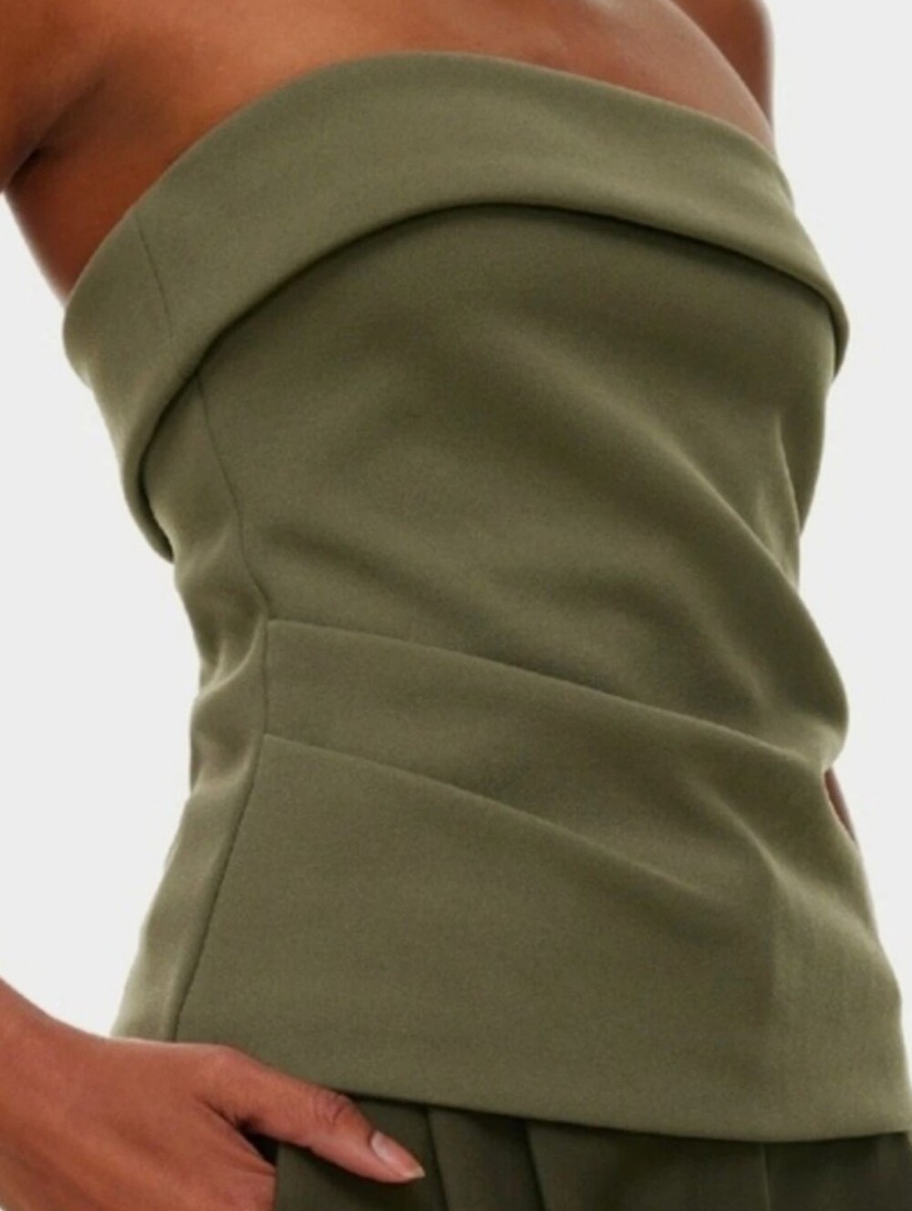ARITZIA/BABATON Olive Green FigureKnit™ Eyecatcher Tube Top Structured Sz XS